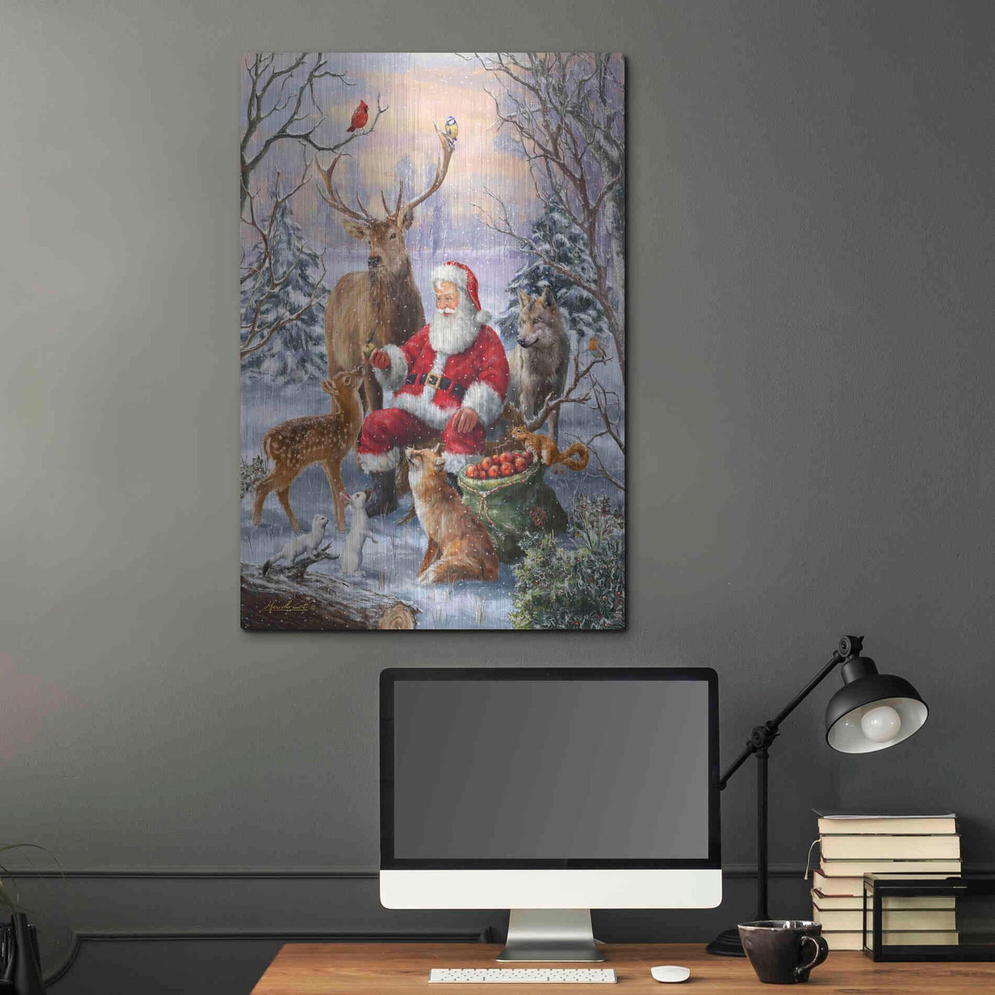 Luxe Metal Art 'Winter Gathering' by Ali Corti, Metal Wall Art,24x36