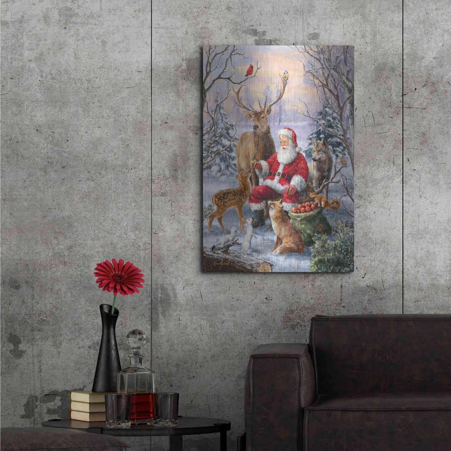 Luxe Metal Art 'Winter Gathering' by Ali Corti, Metal Wall Art,24x36