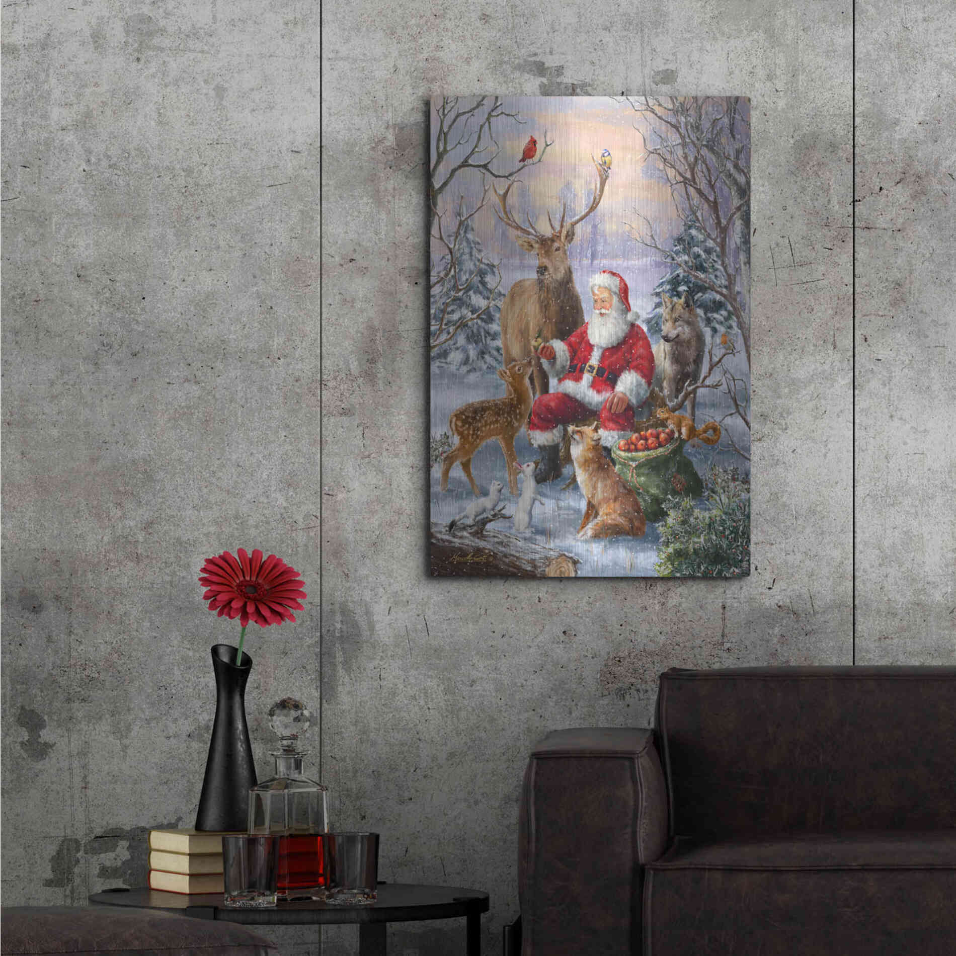 Luxe Metal Art 'Winter Gathering' by Ali Corti, Metal Wall Art,24x36