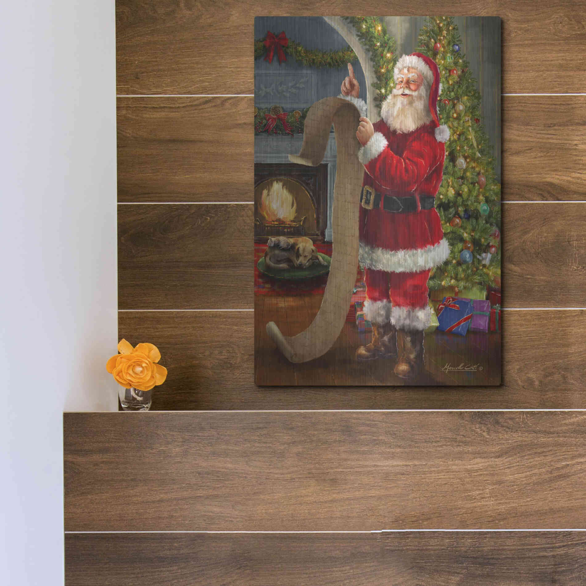 Luxe Metal Art 'The Good List' by Ali Corti, Metal Wall Art,12x16