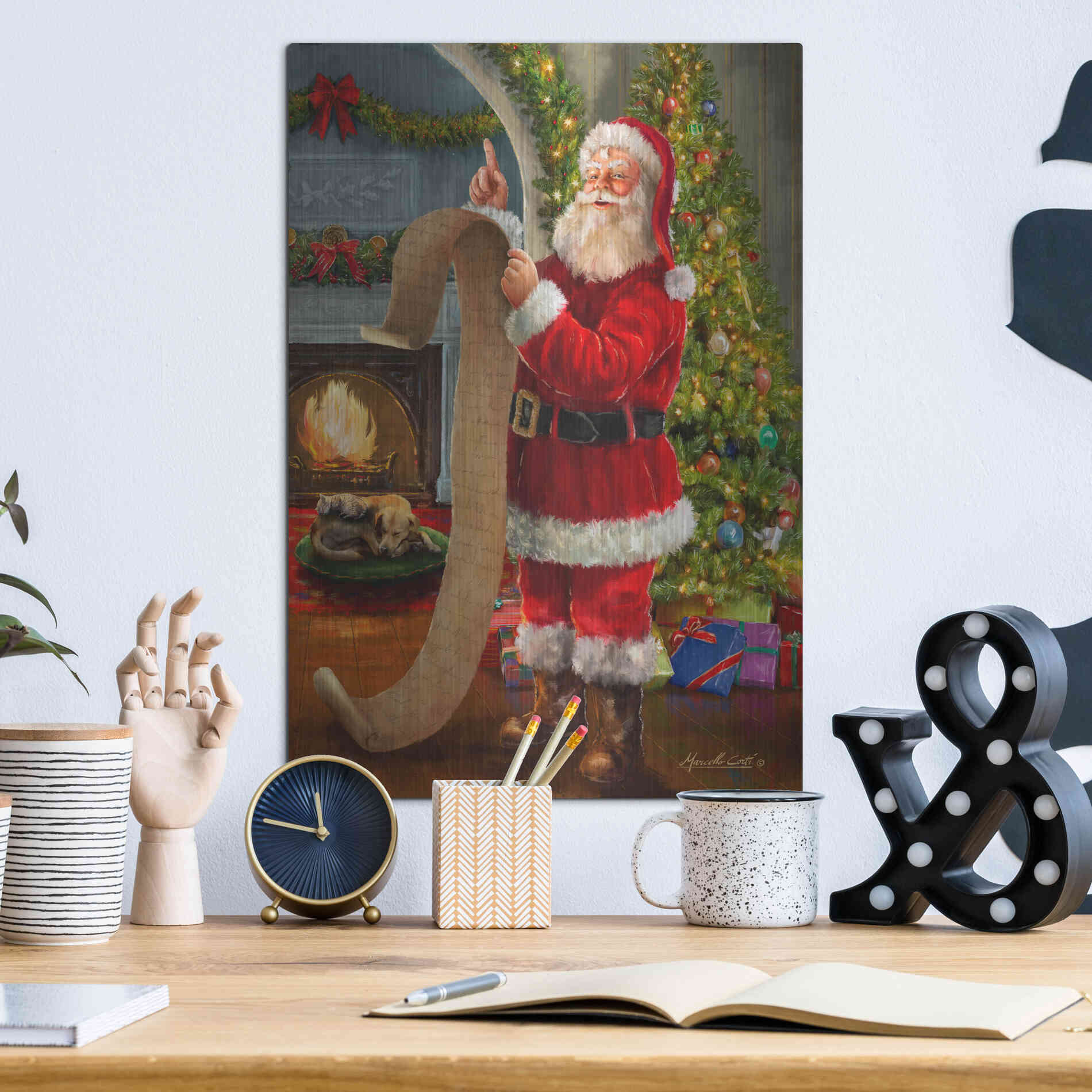 Luxe Metal Art 'The Good List' by Ali Corti, Metal Wall Art,12x16