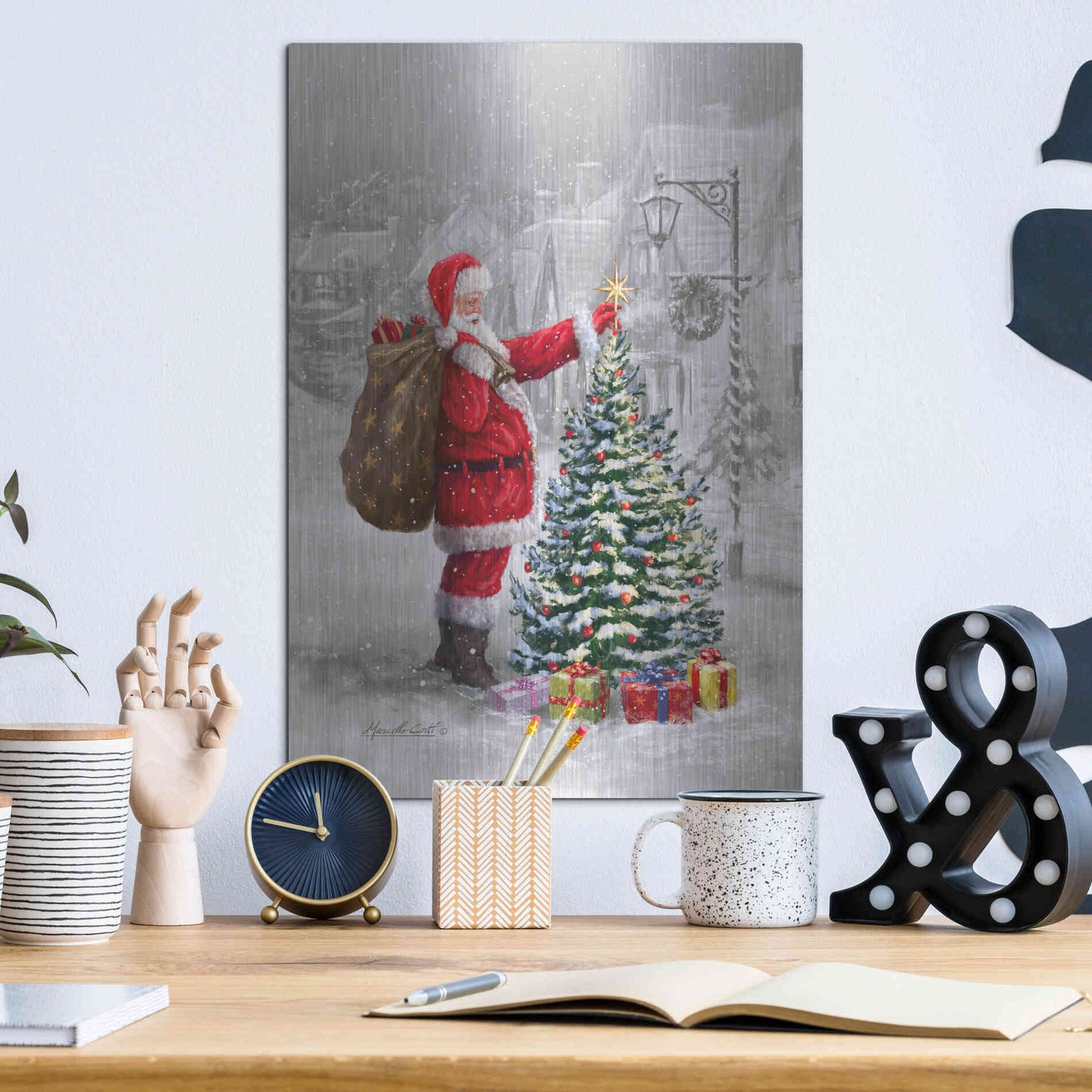 Luxe Metal Art 'The Final Touch' by Ali Corti, Metal Wall Art,12x16