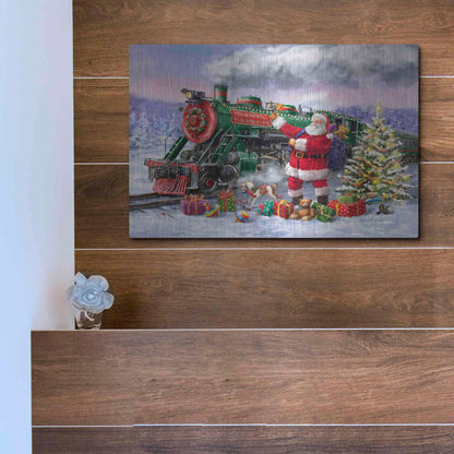 Luxe Metal Art 'Santa’s Express Train' by Ali Corti, Metal Wall Art,16x12
