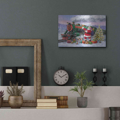 Luxe Metal Art 'Santa’s Express Train' by Ali Corti, Metal Wall Art,16x12