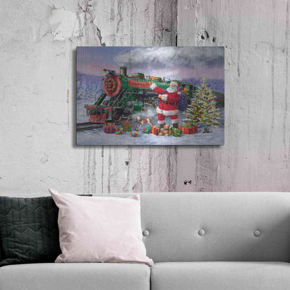 Luxe Metal Art 'Santa’s Express Train' by Ali Corti, Metal Wall Art,36x24