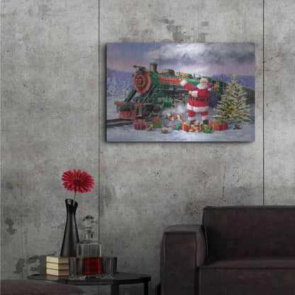 Luxe Metal Art 'Santa’s Express Train' by Ali Corti, Metal Wall Art,36x24