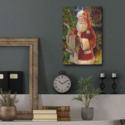 Luxe Metal Art 'Checking his List' by Ali Corti, Metal Wall Art,12x16