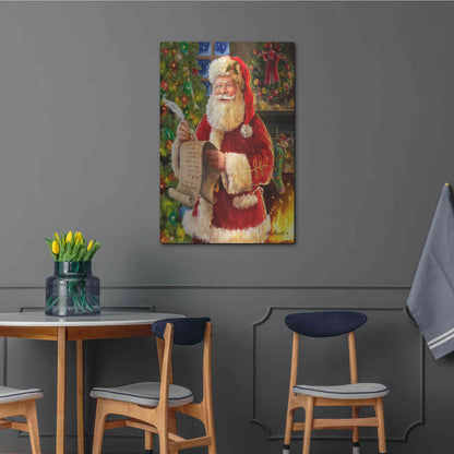 Luxe Metal Art 'Checking his List' by Ali Corti, Metal Wall Art,24x36