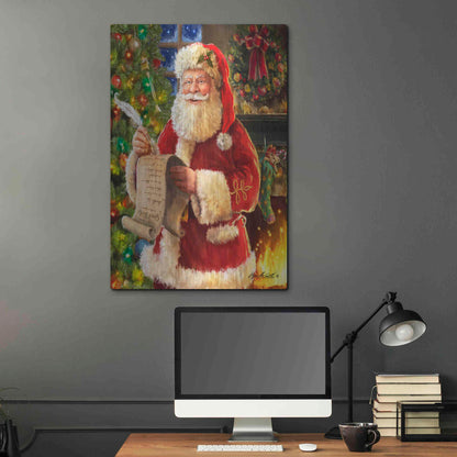 Luxe Metal Art 'Checking his List' by Ali Corti, Metal Wall Art,24x36