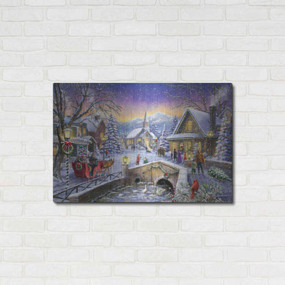 Luxe Metal Art 'Christmas Village Glow' by Ali Corti, Metal Wall Art,36x24