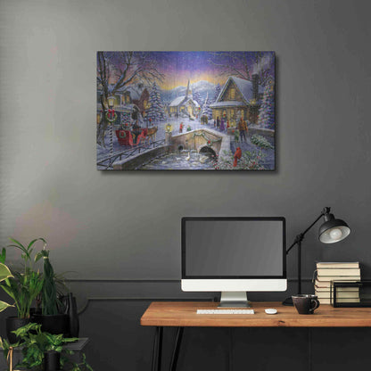 Luxe Metal Art 'Christmas Village Glow' by Ali Corti, Metal Wall Art,36x24