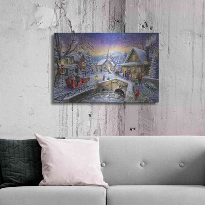Luxe Metal Art 'Christmas Village Glow' by Ali Corti, Metal Wall Art,36x24