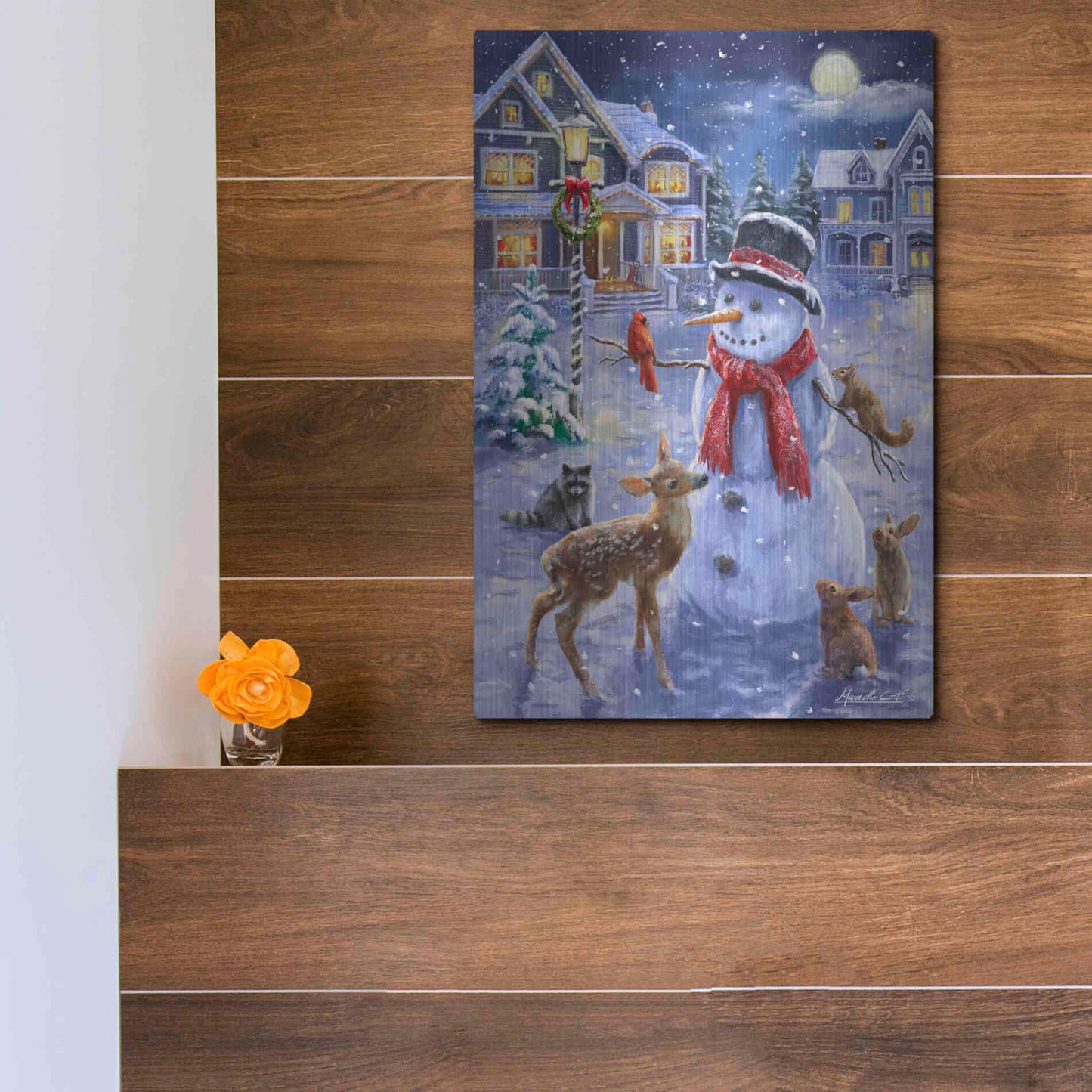 Luxe Metal Art 'Christmas Cuties' by Ali Corti, Metal Wall Art,12x16