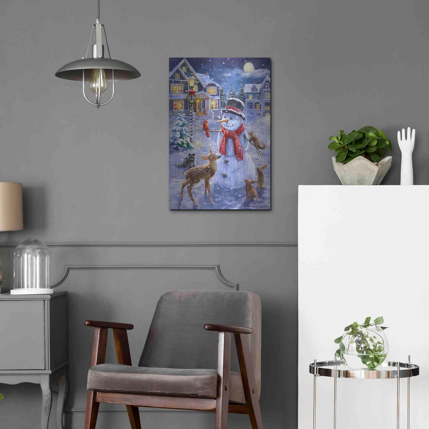 Luxe Metal Art 'Christmas Cuties' by Ali Corti, Metal Wall Art,16x24