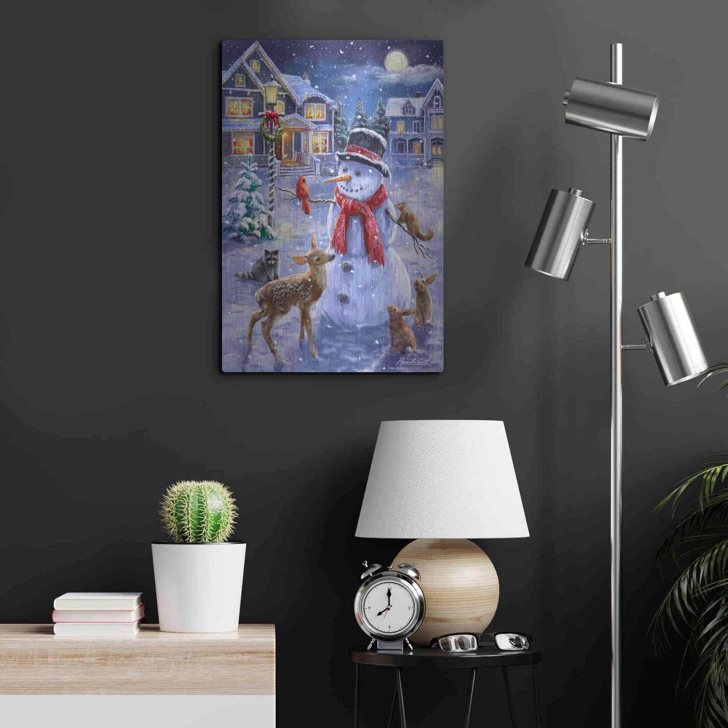 Luxe Metal Art 'Christmas Cuties' by Ali Corti, Metal Wall Art,16x24