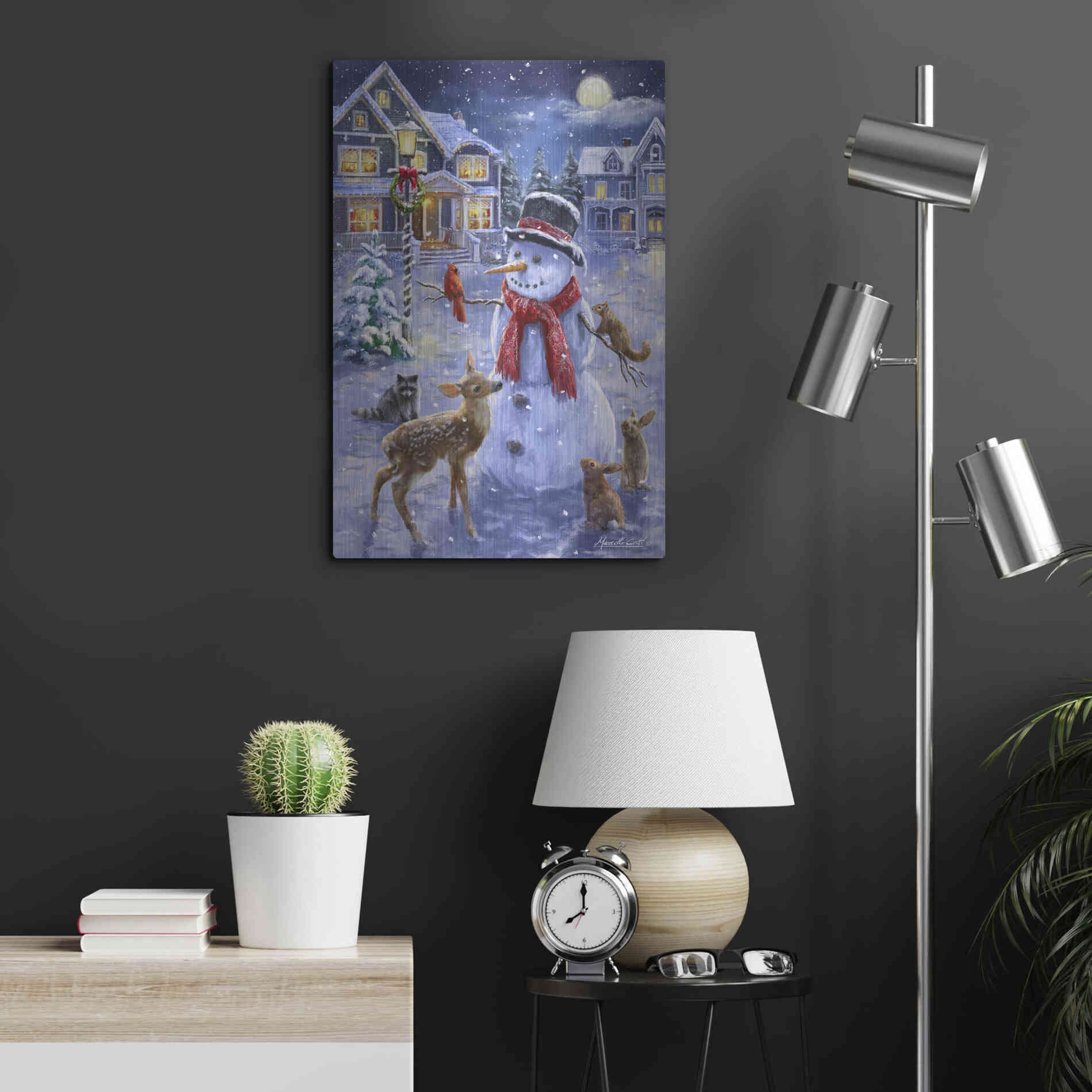 Luxe Metal Art 'Christmas Cuties' by Ali Corti, Metal Wall Art,16x24