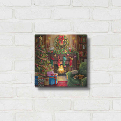 Luxe Metal Art 'Cozy Christmas Evening' by Ali Corti, Metal Wall Art,12x12
