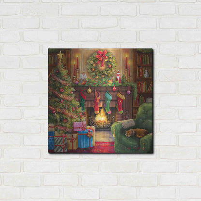 Luxe Metal Art 'Cozy Christmas Evening' by Ali Corti, Metal Wall Art,24x24