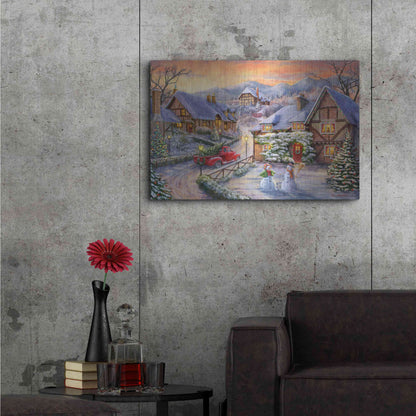 Luxe Metal Art 'Brining Home the Tree' by Ali Corti, Metal Wall Art,36x24