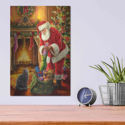 Luxe Metal Art 'Santa Has Arrived' by Ali Corti, Metal Wall Art,12x16