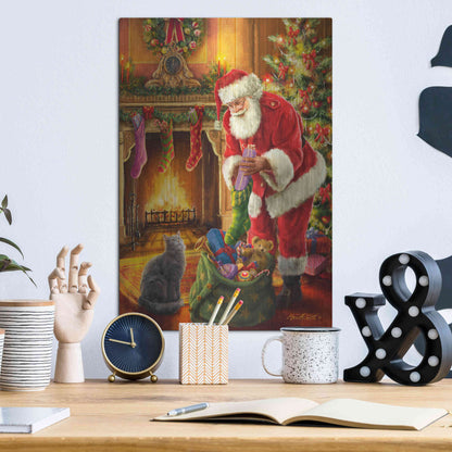 Luxe Metal Art 'Santa Has Arrived' by Ali Corti, Metal Wall Art,12x16