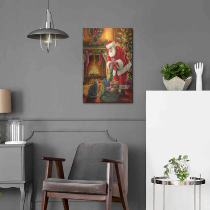 Luxe Metal Art 'Santa Has Arrived' by Ali Corti, Metal Wall Art,16x24