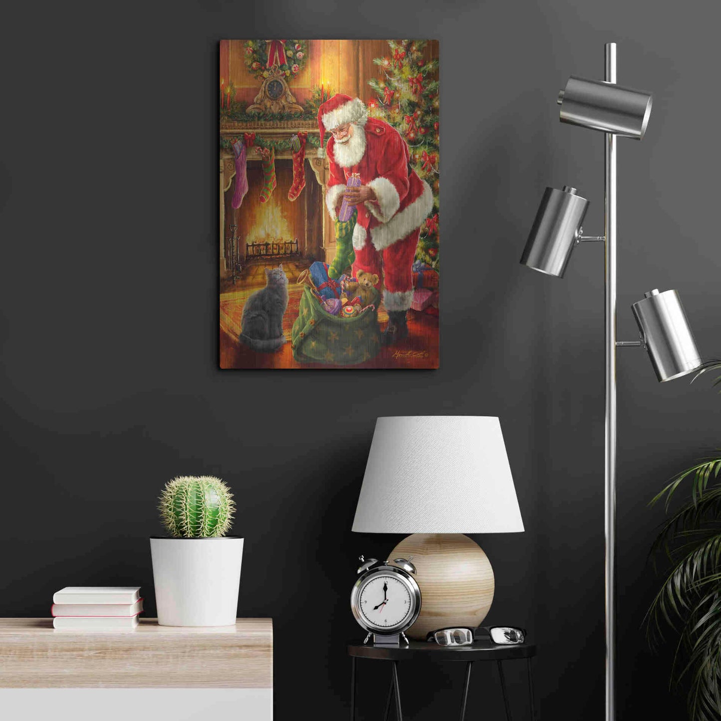 Luxe Metal Art 'Santa Has Arrived' by Ali Corti, Metal Wall Art,16x24