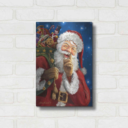 Luxe Metal Art 'Santa’s Secret' by Ali Corti, Metal Wall Art,12x16