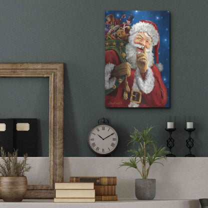 Luxe Metal Art 'Santa’s Secret' by Ali Corti, Metal Wall Art,12x16