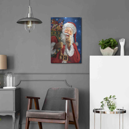 Luxe Metal Art 'Santa’s Secret' by Ali Corti, Metal Wall Art,16x24