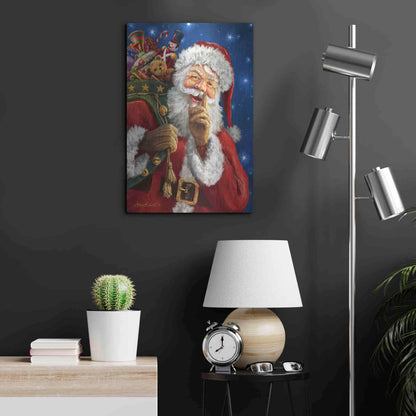 Luxe Metal Art 'Santa’s Secret' by Ali Corti, Metal Wall Art,16x24