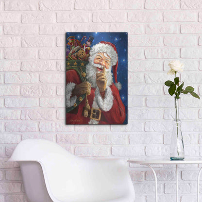 Luxe Metal Art 'Santa’s Secret' by Ali Corti, Metal Wall Art,16x24