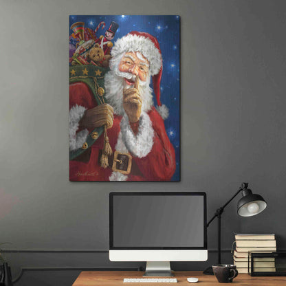 Luxe Metal Art 'Santa’s Secret' by Ali Corti, Metal Wall Art,24x36