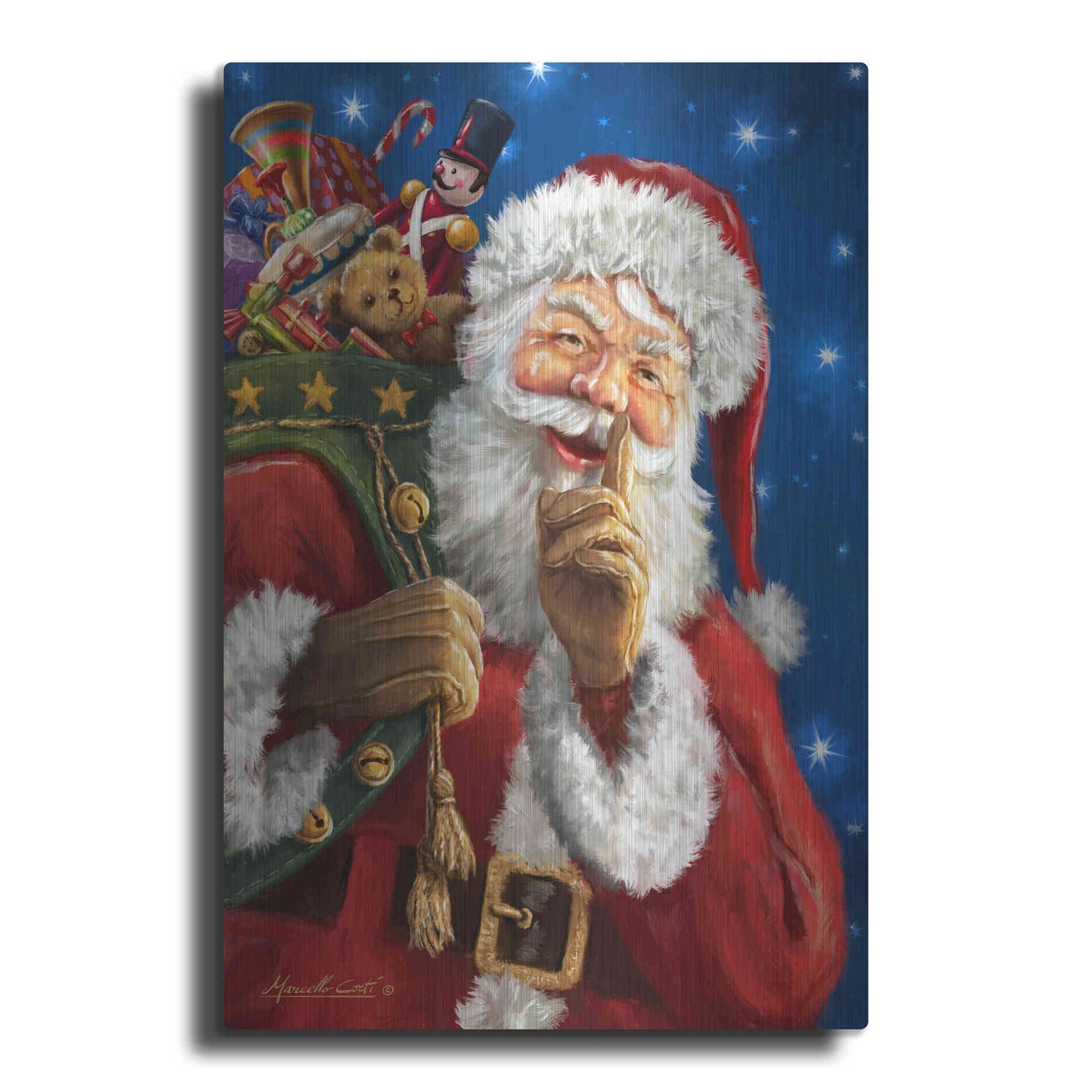 Luxe Metal Art 'Santa’s Secret' by Ali Corti, Metal Wall Art