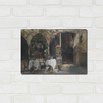 Luxe Metal Art 'Meeting at the Cafe' by Marilyn Hageman, Metal Wall Art,16x12