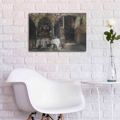 Luxe Metal Art 'Meeting at the Cafe' by Marilyn Hageman, Metal Wall Art,24x16