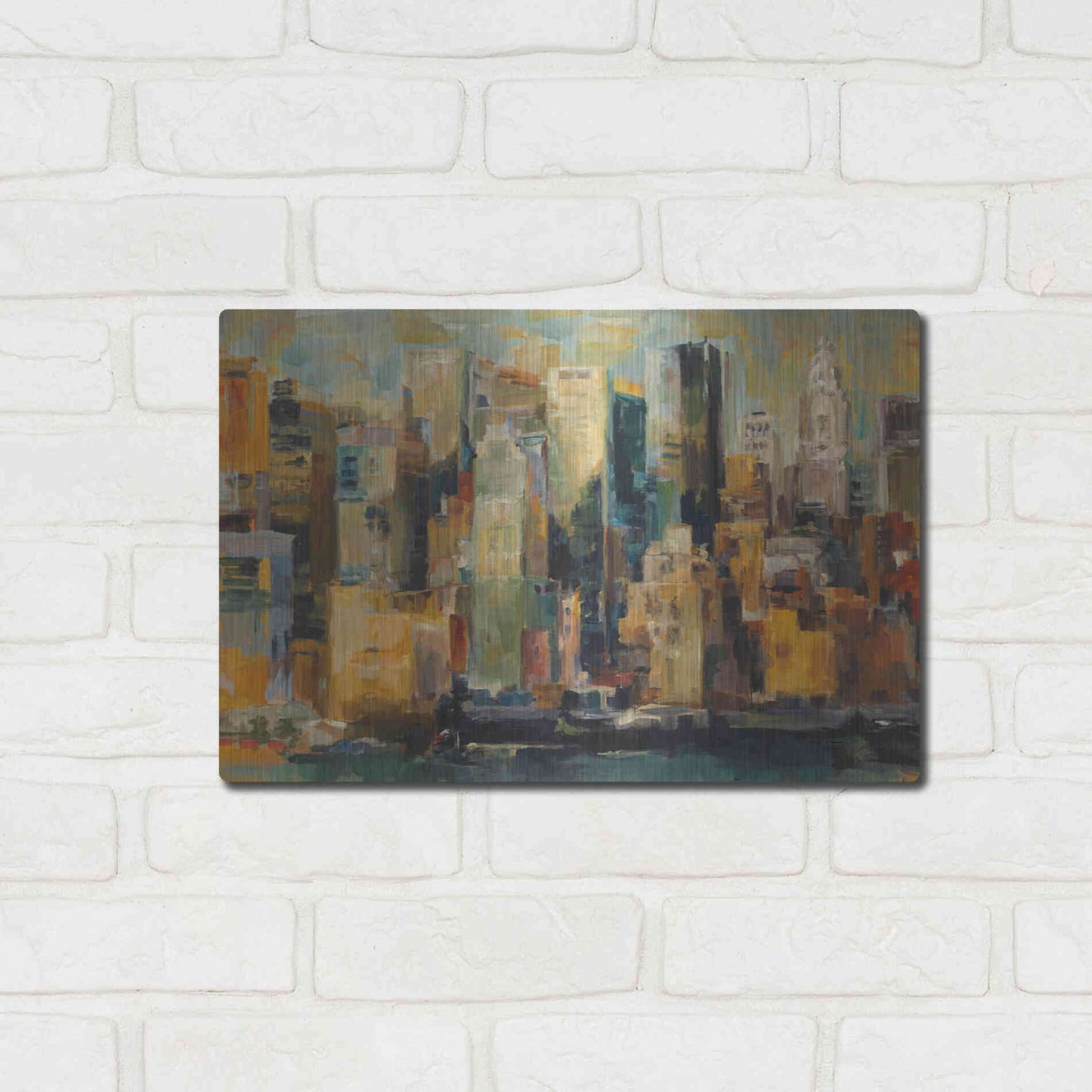 Luxe Metal Art 'New York New York' by Marilyn Hageman, Metal Wall Art,16x12