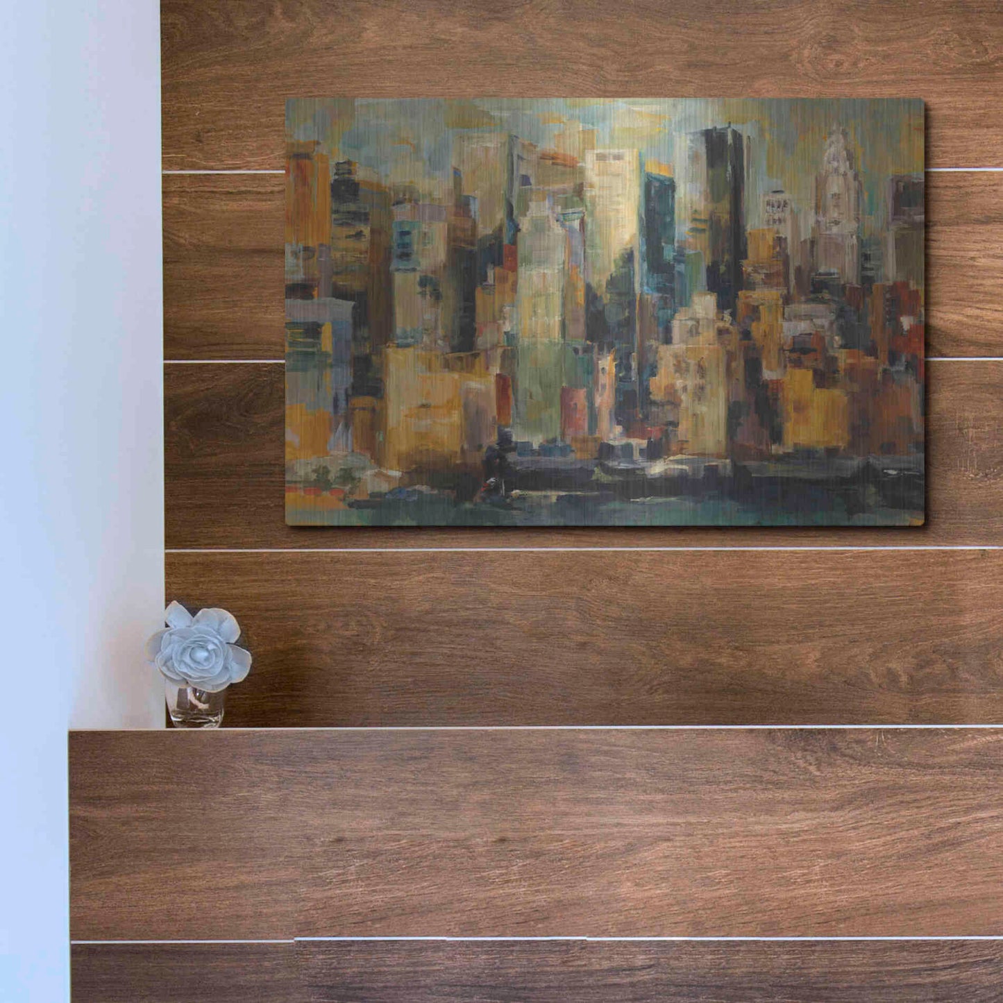 Luxe Metal Art 'New York New York' by Marilyn Hageman, Metal Wall Art,16x12