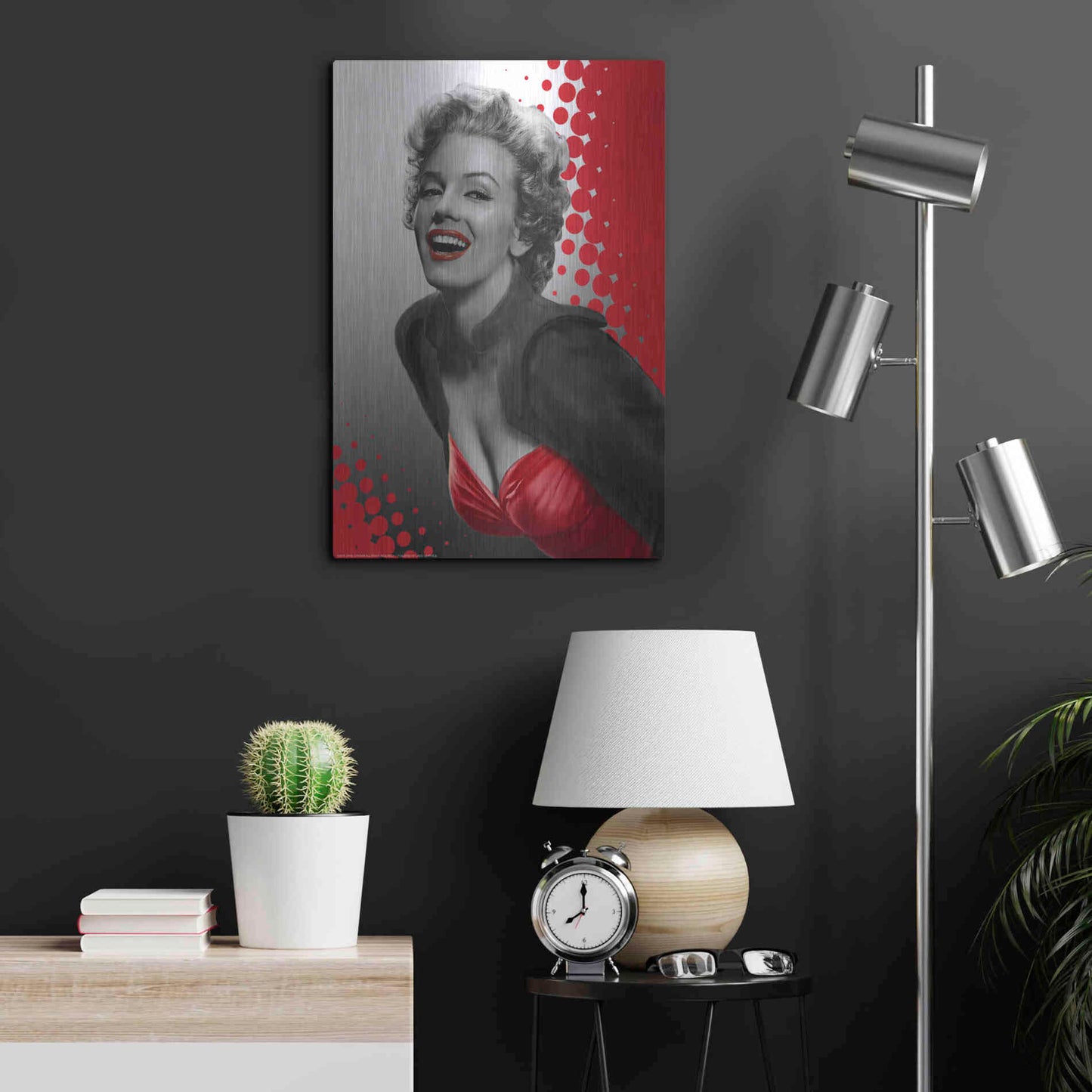 Luxe Metal Art 'Marilyn Red Dots' by Chris Consani, Metal Wall Art,16x24