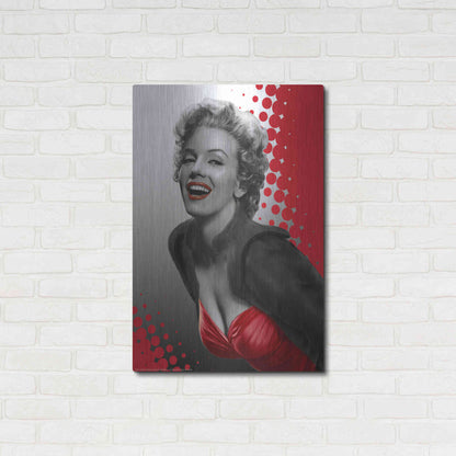 Luxe Metal Art 'Marilyn Red Dots' by Chris Consani, Metal Wall Art,24x36