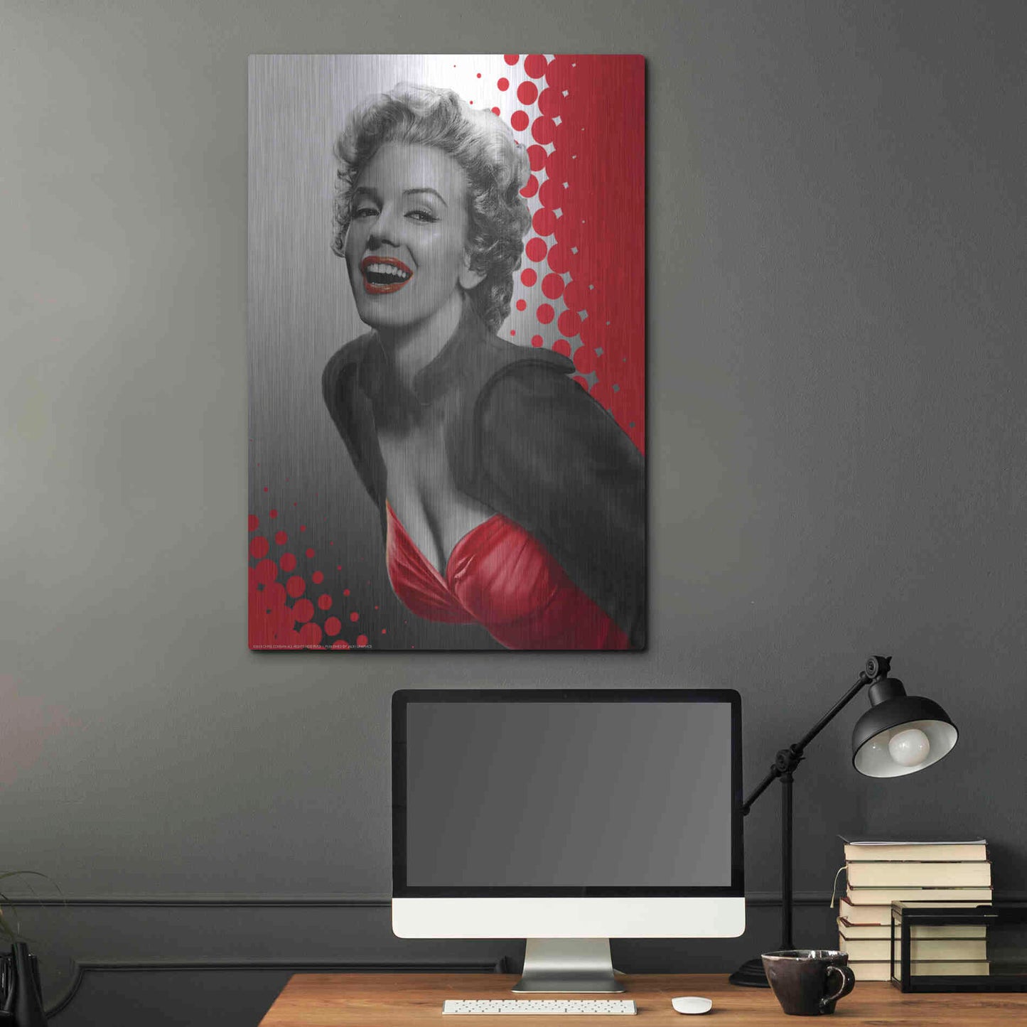 Luxe Metal Art 'Marilyn Red Dots' by Chris Consani, Metal Wall Art,24x36