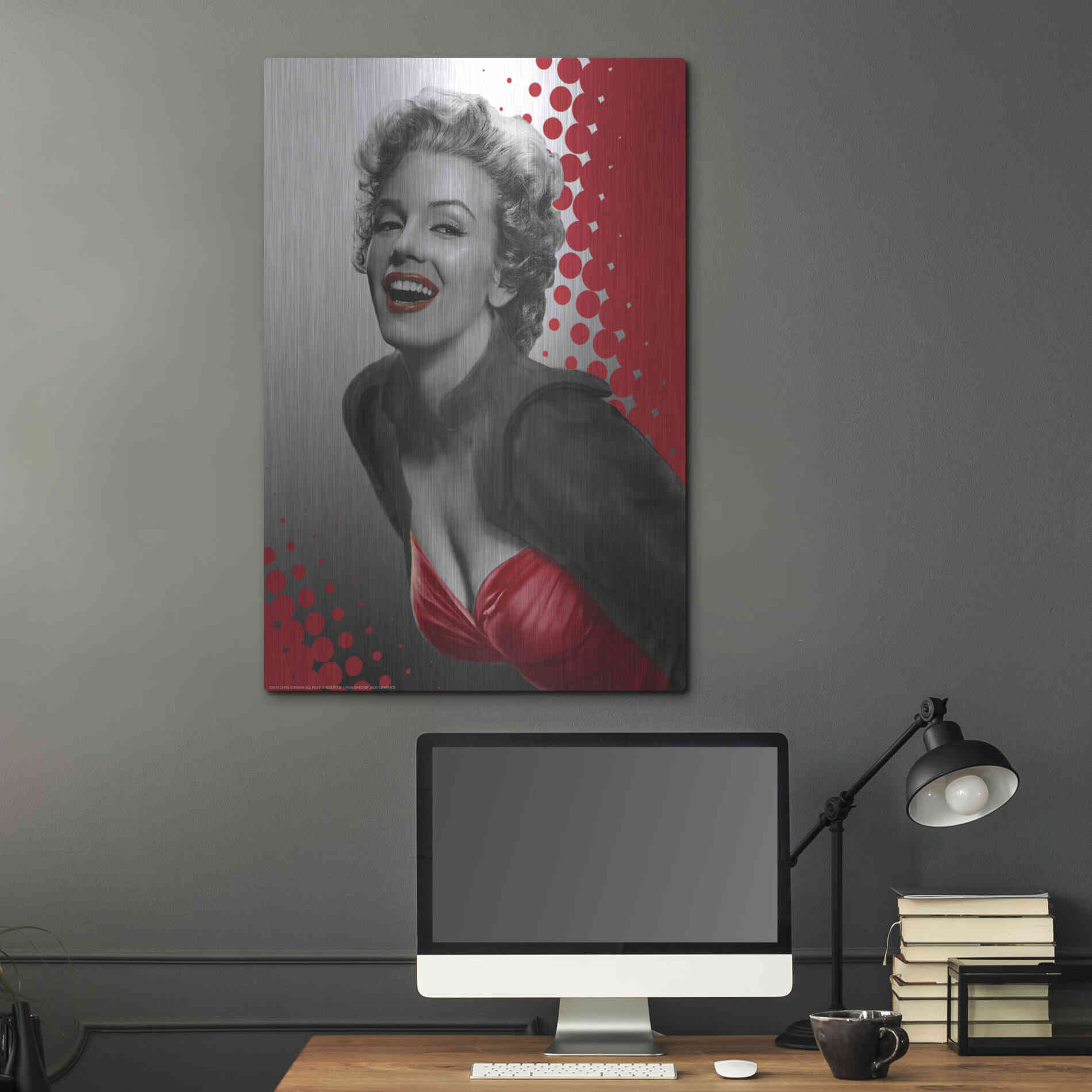 Luxe Metal Art 'Marilyn Red Dots' by Chris Consani, Metal Wall Art,24x36