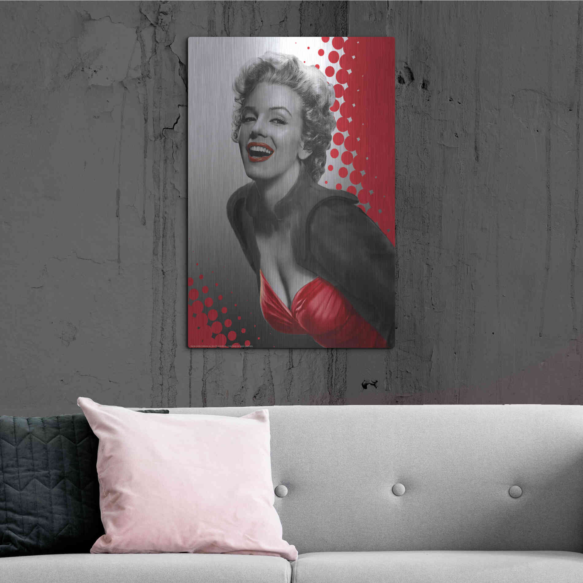 Luxe Metal Art 'Marilyn Red Dots' by Chris Consani, Metal Wall Art,24x36