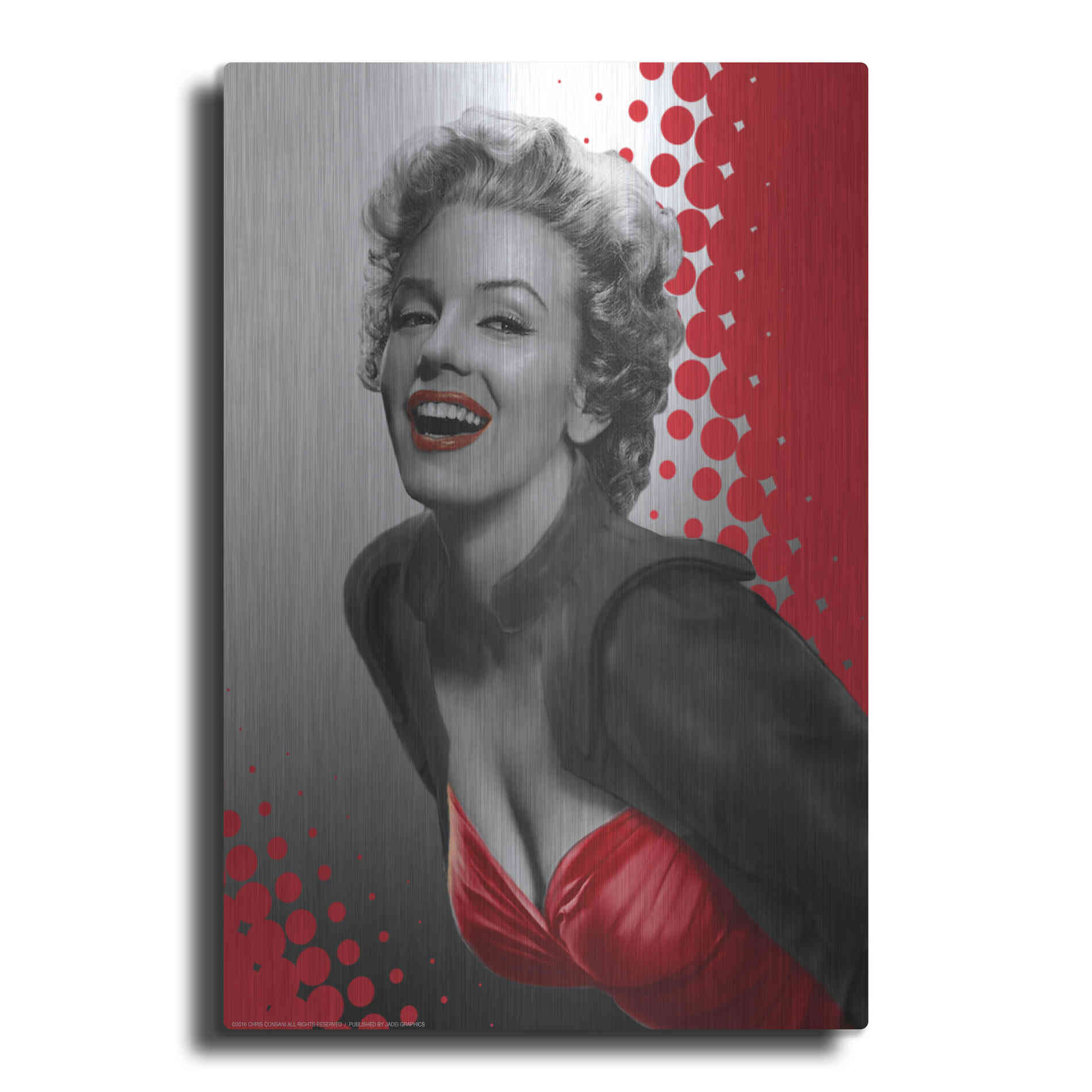 Luxe Metal Art 'Marilyn Red Dots' by Chris Consani, Metal Wall Art