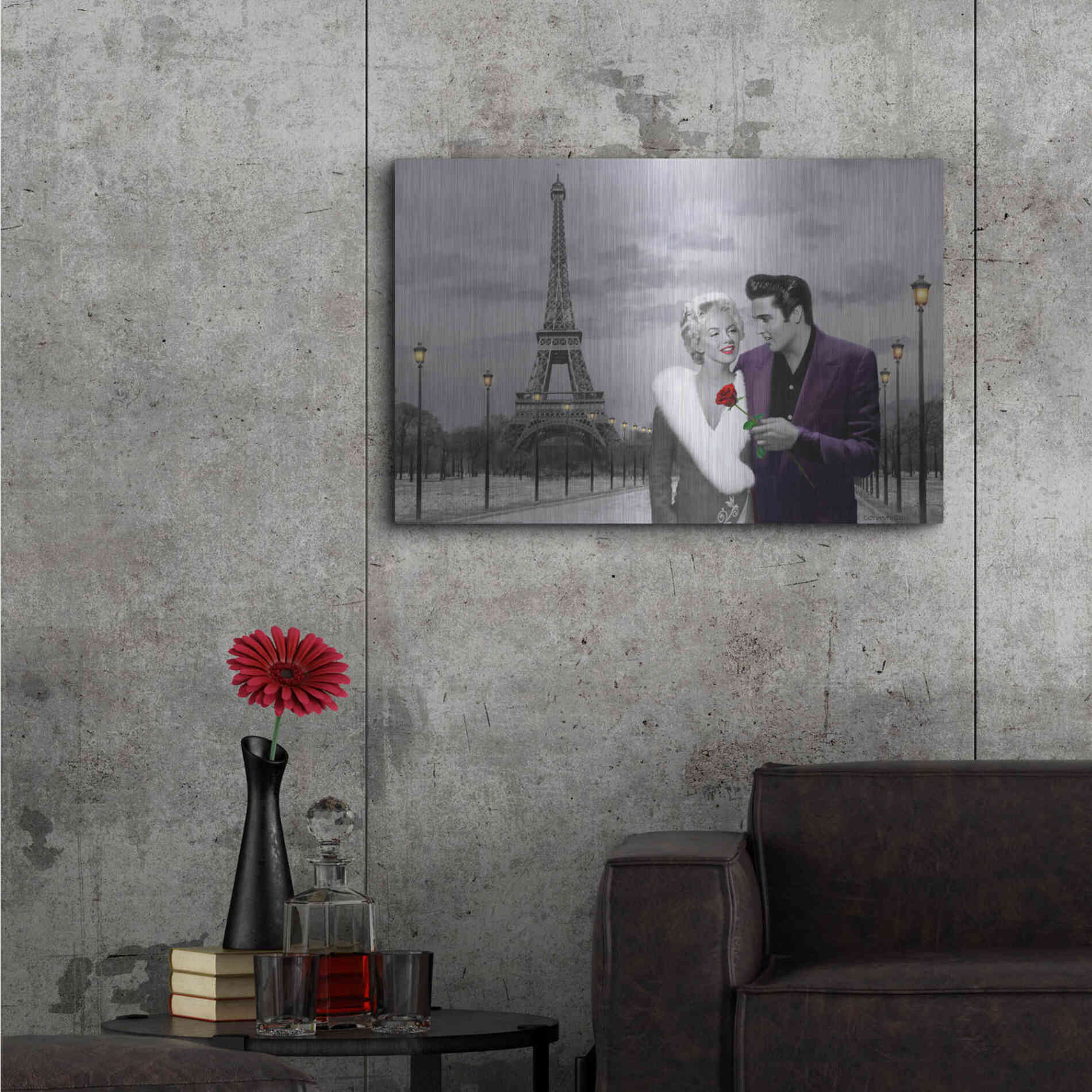 Luxe Metal Art 'Paris Sunset In Snow' by Chris Consani, Metal Wall Art,36x24