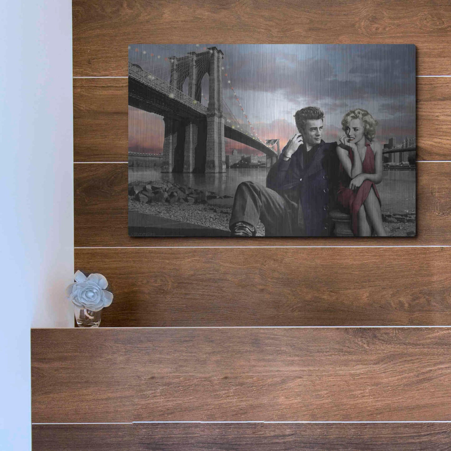 Luxe Metal Art 'Brooklyn Bridge' by Chris Consani, Metal Wall Art,16x12