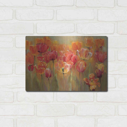 Luxe Metal Art 'Tulips in the Midst III' by Marilyn Hageman, Metal Wall Art,16x12