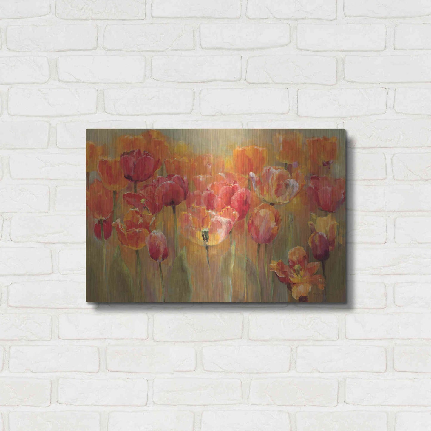 Luxe Metal Art 'Tulips in the Midst III' by Marilyn Hageman, Metal Wall Art,24x16