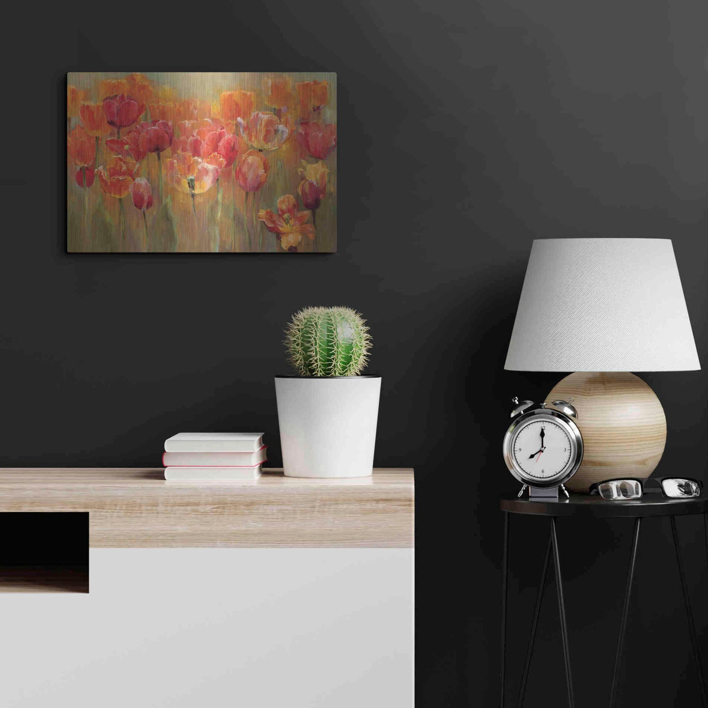 Luxe Metal Art 'Tulips in the Midst III' by Marilyn Hageman, Metal Wall Art,24x16