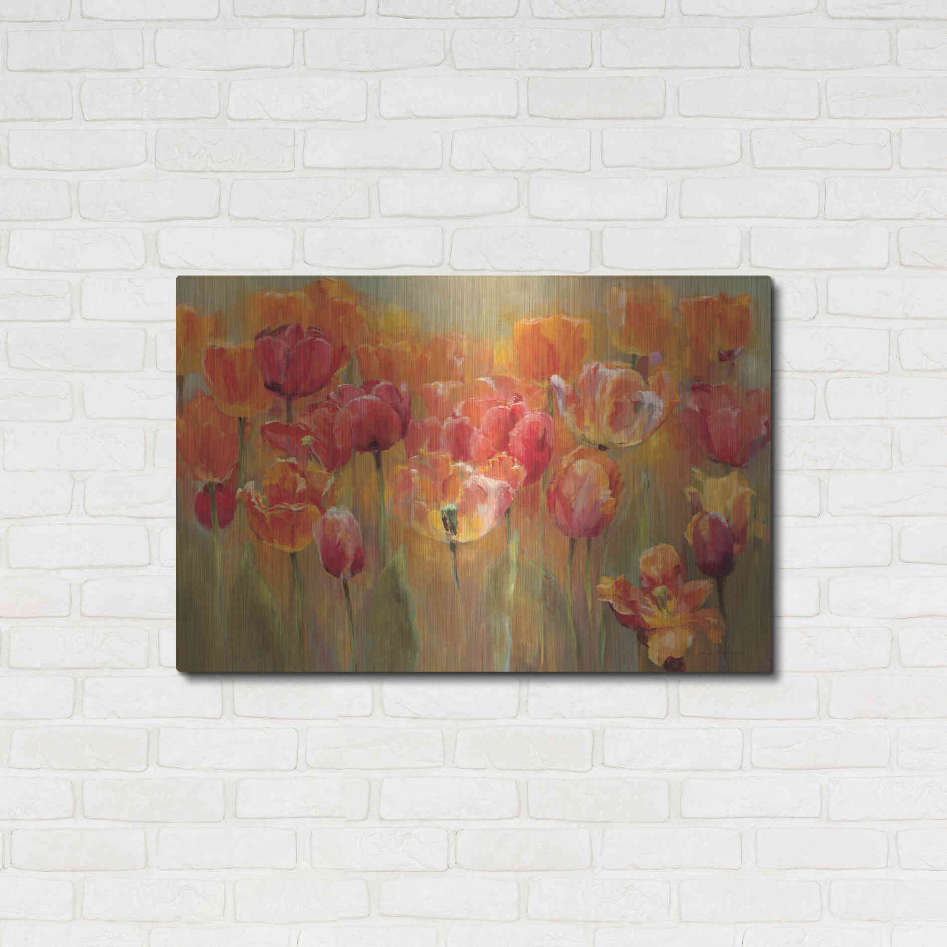 Luxe Metal Art 'Tulips in the Midst III' by Marilyn Hageman, Metal Wall Art,36x24